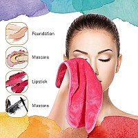 Nugilla Makeup Remover Cloth 5 Pack - Reusable Microfiber Cleansing Towel?Suitable For All Skin Types?Move Makeup Instantly?Multiple Colours