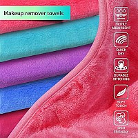 Nugilla Makeup Remover Cloth 5 Pack - Reusable Microfiber Cleansing Towel?Suitable For All Skin Types?Move Makeup Instantly?Multiple Colours