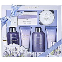 Bath Spa Gifts for Women - Gift Set for Women,Body & Earth Luxury 6 Pcs Lavender Scent Women Gift Box with Bubble Bath,Shower Gel,Hand&Face Cream,Body Lotion,Bath Gift Set for Women,Birthday Gift Basket for Women Men,Father's Day Gifts