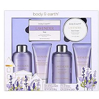 Bath Spa Gifts for Women - Gift Set for Women,Body & Earth Luxury 6 Pcs Lavender Scent Women Gift Box with Bubble Bath,Shower Gel,Hand&Face Cream,Body Lotion,Bath Gift Set for Women,Birthday Gift Basket for Women Men,Father's Day Gifts