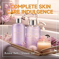 Bath Spa Gifts for Women - Gift Set for Women,Body & Earth Luxury 6 Pcs Lavender Scent Women Gift Box with Bubble Bath,Shower Gel,Hand&Face Cream,Body Lotion,Bath Gift Set for Women,Birthday Gift Basket for Women Men,Father's Day Gifts