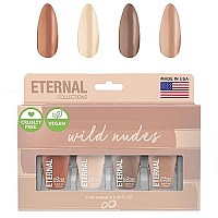 Eternal Nude Nail Polish Set for Women (WILD NUDES) - 13.5ML 4 pc Brown Nail Polish Set for Girls | Long Lasting & Quick Dry Nail Polish Kit for Home DIY Manicure & Pedicure | Made in USA