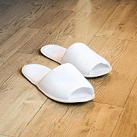 Elcoho 12 Pairs Open Toe Spa Slippers White Spa Hotel Guest Slippers for Spa, Party Guest, Hotel and Travel, Fits Most Men and Women