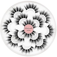 Veleasha 5D Faux Mink Lashes Handmade Luxurious Volume Fluffy Natural False Eyelashes 7 Pairs | Dubai