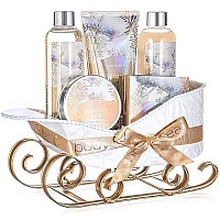 Gift Basket for Women - Body & Earth Bath Gift Set for Women with Jasmine & Honey Scent, Includes Bubble Bath, Shower Gel, Body Lotion and Hand Cream, Valentine Gifts for Her