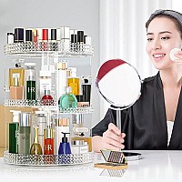 360 Large Rotating Makeup Organizer Countertop, Clear Acrylic Makeup Organizers, Organizador De Perfumes, 7 Layers Large Make Up Organizer, Huge Storage Fits for Vanity and Bathroom - Plus Size Clear