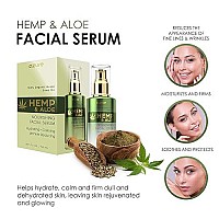 Azure Hemp & Aloe Nourishing Facial Serum - Moisturizing, Calming & Revitalizing | Reduces Wrinkles, Fine Lines & Creases | Restores Dehydrated Skin | Made In Korea - 50Ml