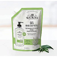 J.R. Watkins Gel Hand Soap Refill Pouch, Scented Liquid Hand Wash for Bathroom orKitchen, USA Made and Cruelty Free, 34 fl oz, Aloe & Green Tea, 2 Pack