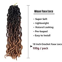 6 Pack Gypsy Locs Crochet Hair 18 Inch Crochet Locs 3 Tone Wavy Goddess Fauxs Locs Crochet Hair Extensions 1B/30/27