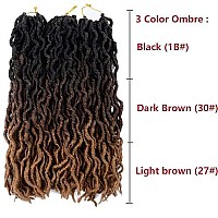 6 Pack Gypsy Locs Crochet Hair 18 Inch Crochet Locs 3 Tone Wavy Goddess Fauxs Locs Crochet Hair Extensions 1B/30/27