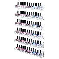 FEMELI Nail Polish Wall Rack 6 Shelves,Clear Acrylic Nail Polish Holder Organizer for 66-90 Bottles, Multi-purpose Acrylic Floating Shelves