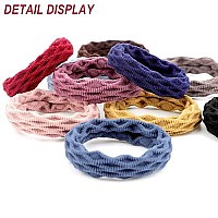 60 Pieces Seamless Hair Ties Ponytail Holders Thick Elastic Hair Tie Cotton No Crease Hair Band for Women,girl,thick Heavy and Curly Hair,lightweight Highly Elastic,4 Styles (Mixed Color)