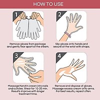 Bodipure Premium Keratin Gloves for Nail Strengthening and Cuticle Softening - Hand Masks for Dry Cracked Hands - Moisturizing Hand Treatment Gloves with Plant Keratin - 4 Glove Pairs