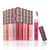 Nicole Miller 10 Pc Lip Gloss Collection, Shimmery Lip Glosses For Women And Girls, Long Lasting Color Lip Gloss Set With Rich Varied Colors (Purple)