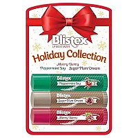 Blistex Lip Moisturizer Holiday Collection - Merry Berry, Peppermint Joy, Sugar Plum Dream 0.15 oz (Pack of 1)