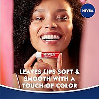 NIVEA Strawberry Lip Care - Tinted Lip Balm for Beautiful, Soft Lips - Pack of 4