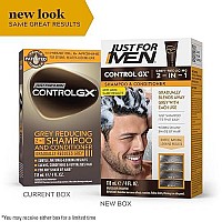 Just For Men Control GX Grey Reducing 2-in-1 Shampoo and Conditioner, Gradual Hair Color for Stronger and Healthier Hair, 4 Fl Oz - Pack of 1 (Packaging May Vary)