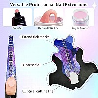 100pcs Extra Long Blue Purple Fish Patten Adhesive Stiletto Nail Forms Guide for UV Gel Acrylic Curve False Nail Tips Extension,Fish Pattern,HJ-NTF049