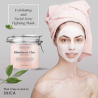 MAJESTIC PURE Himalayan Clay Mud Mask for Face and Body Exfoliating and Facial Acne Fighting Mask - Reduces Appearance of Pores, 10 oz