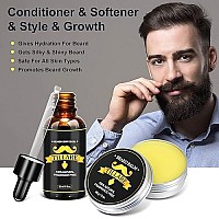 Beard Growth Kit - Derma Roller for Beard Growth, Beard Kit with Beard Growth Oil, Beard Roller, Beard Balm, Comb, Gifts for Men Husband Boyfriend Dad