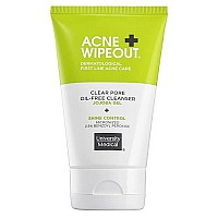 Acne Wipeout Oil-Free Pore Cleanser - Acne Treatment for Acne Prone Skin with Shine Control and Jojoba Gel. Gently Exfoliates to Deliver Micronized 2.5% Benzoyl Peroxide Treatment into Pores, 4 fl oz