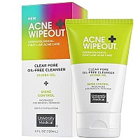 Acne Wipeout Oil-Free Pore Cleanser - Acne Treatment for Acne Prone Skin with Shine Control and Jojoba Gel. Gently Exfoliates to Deliver Micronized 2.5% Benzoyl Peroxide Treatment into Pores, 4 fl oz