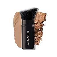 LAURA GELLER NEW YORK Retractable Black Kabuki Brush for Liquid, Cream and Powder Face Makeup With Aluminum Handle