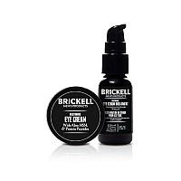 Brickell Men's Restoring Eye Routine for Men, Eye Serum and Eye Cream for Men, Natural and Organic, Unscented, Men's Skin Care Gift Set