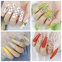 Biutee Nail Art Stamping Plate Kit Jelly Silicone Stamper Nail Design Stencils Printer Scraper Storage Bag Tool Set StampTemplate with Flower Line