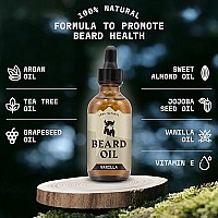 Striking Viking Vanilla Beard Oil (Large 2 oz.) - 100% Natural Beard Conditioner with Organic Argan and Jojoba Beard Oils with Vanilla Scent - Softens, Moisturizers, and Strengthens Beard Growth