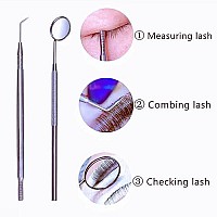 Metal Lash Lift Tool With Eyelash Mirror, Reusable Lash Lifting Tool Stick, Eyelash Separator With Length Marker Eyelash Perm Supplies Attaches & Combs Lash Fast