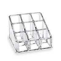 Mosiker Clear Acrylic Lipstick Organizer,Lip Gloss Holder,Cosmetic Display Case,Small Makeup Storage,9 Compartments