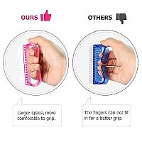 Handle Grip Nail Brush, Larbois Hand Fingernail Brush Cleaner Scrubbing Kit Pedicure for Toes and Nails Men Women (4 Pack) (Color-2)