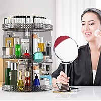 Rotating Makeup Organizer Countertop, Acrylic Makeup Storage Organizer Round, Large Cosmetic Organizer 7 Layers Large Capacity, Fits Makeup Brushes, Lipsticks, Bathroom, Vanity, Plus Size Gray