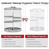 Rotating Makeup Organizer Countertop, Acrylic Makeup Storage Organizer Round, Large Cosmetic Organizer 7 Layers Large Capacity, Fits Makeup Brushes, Lipsticks, Bathroom, Vanity, Plus Size Gray