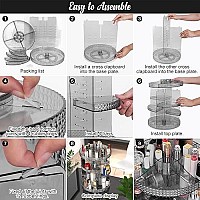 Rotating Makeup Organizer Countertop, Acrylic Makeup Storage Organizer Round, Large Cosmetic Organizer 7 Layers Large Capacity, Fits Makeup Brushes, Lipsticks, Bathroom, Vanity, Plus Size Gray