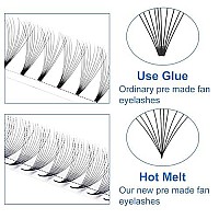 Lash Extensions Premade Volume Eyelash Extension 13Mm 6D 10D 12D 16D Short Stem Premade Fans D Curl 007Mm Volume Lash Extensions Supplies(10D-007-D, 13Mm)