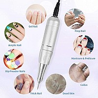 Portable Electric Nail Drill Machine Professional 35000 Rpm Manicure Pedicure Polishing Nail File Drill Kit Set With Sanding Bands For Acrylic Gel Nails