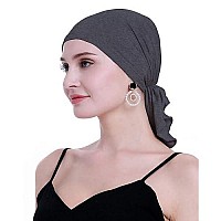 Osvyo Bamboo Pretied Chemo Head Scarves For Women Hair Loss - Cancer Slip On Headwear Headscarf Coverings Turbans Wraps Caps Dark Flecking Grey