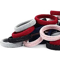 50Pcs Large Ponytail Holders, Cotton Seamless Hair Bands, Hair Elastics Hair Ties No Damage For Thick Heavy Hair, 2 Inch In Diameter, 5 Colors By Nspring