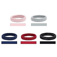 50Pcs Large Ponytail Holders, Cotton Seamless Hair Bands, Hair Elastics Hair Ties No Damage For Thick Heavy Hair, 2 Inch In Diameter, 5 Colors By Nspring