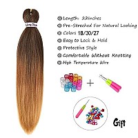 Pre-Stretched Braiding Hair 22 Inch 8Packs Hot Water Setting Synthetic Hair Crochet Braiding Hair Extension (1B3027)