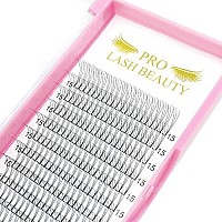 Premade Volume Eyelash Extensions 3D-C-007-17 Short Stem Premade Fans Eyelash Extensions 9 To 20 Mm Pre Made Lash Fans 3D 5D 7D Volume Lash Extensions 07 10 C D Curl(3D-C-007,17Mm)