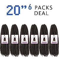 6 Packs Marley Hair 20 Inch Marley Twist Braiding Hair Crochet Braids Long Afro Kinky Synthetic Kanekalon Fiber Marley Hair For Twists Braiding Hair Extensions (20Inch, 4)