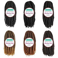 6 Packs Marley Hair 20 Inch Marley Twist Braiding Hair Crochet Braids Long Afro Kinky Synthetic Kanekalon Fiber Marley Hair For Twists Braiding Hair Extensions (20Inch, 4)