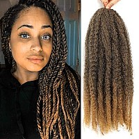 6 Packs Marley Hair 20 Inch Marley Twist Braiding Hair Crochet Braids Long Afro Kinky Synthetic Kanekalon Fiber Marley Hair For Twists Braiding Hair Extensions (20Inch, T27)