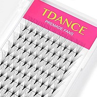 Tdance Eyelash Extensions 12D Superior Lash Extensions Premade Fans Russion Volume Fans D Curl 007 Thickness Middle Stem 14Mm Mixed Length(Middle Stem,12D-007-D,14Mm)