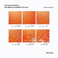 Hemway Premium Ultra Sparkle Glitter Multi Purpose Metallic Flake For Arts Crafts Nails Cosmetics Resin Festival Face Hair - Fluorescent Peach - Microfine (1256 0004 01Mm) 100G 35Oz