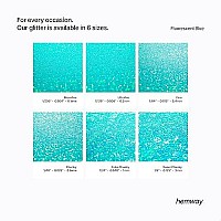 Hemway Premium Ultra Sparkle Glitter Multi Purpose Metallic Flake For Arts Crafts Nails Cosmetics Resin Festival Face Hair - Fluorescent Blue - Extra Chunky (124 0040 1Mm) 100G 35Oz