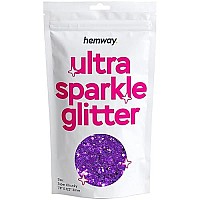 Hemway Premium Ultra Sparkle Glitter Multi Purpose Metallic Flake For Arts Crafts Nails Cosmetics Resin Festival Face Hair - Purple - Super Chunky (18 0125 3Mm) 100G 35Oz